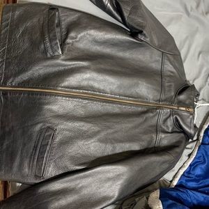 Copper key leather jacket
